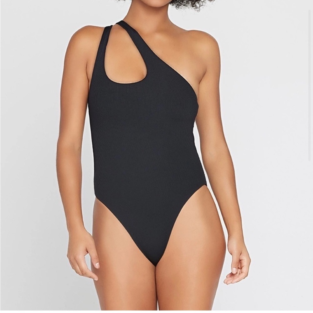 L Space Phoebe Black Ribbed One Piece